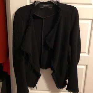 Zara Black Fringed Blazer